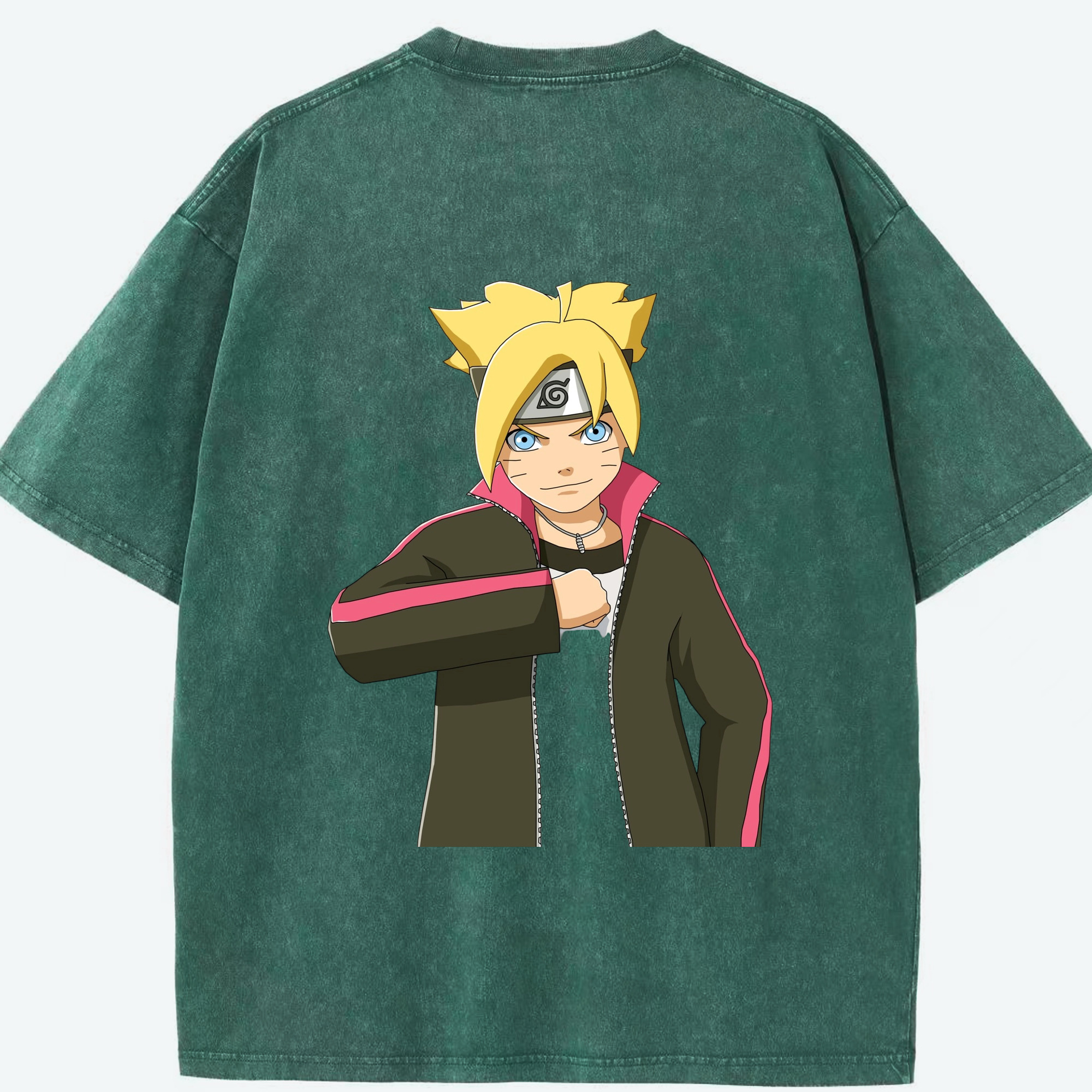 （画像用） NARUTO -ナルト- うずまき ボルト Uzumaki Boruto 綿100% ヴィンテージ風 半袖Tシャツ（背面プリント）